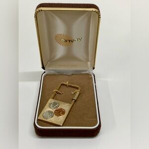Brand New Old Stock Vtg Envoy Brass Mini Coin Keychain